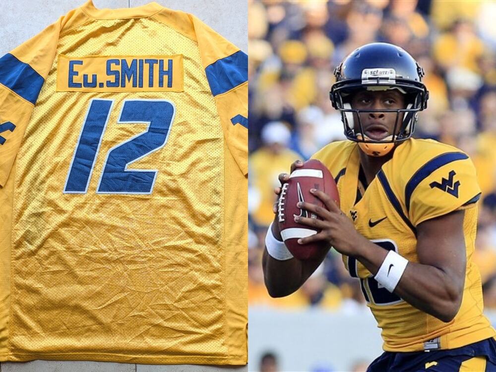 GENO Eu. SMITH WVU Football West Virginia Nike AUTHENTIC jersey 52 XL gold NCAA
